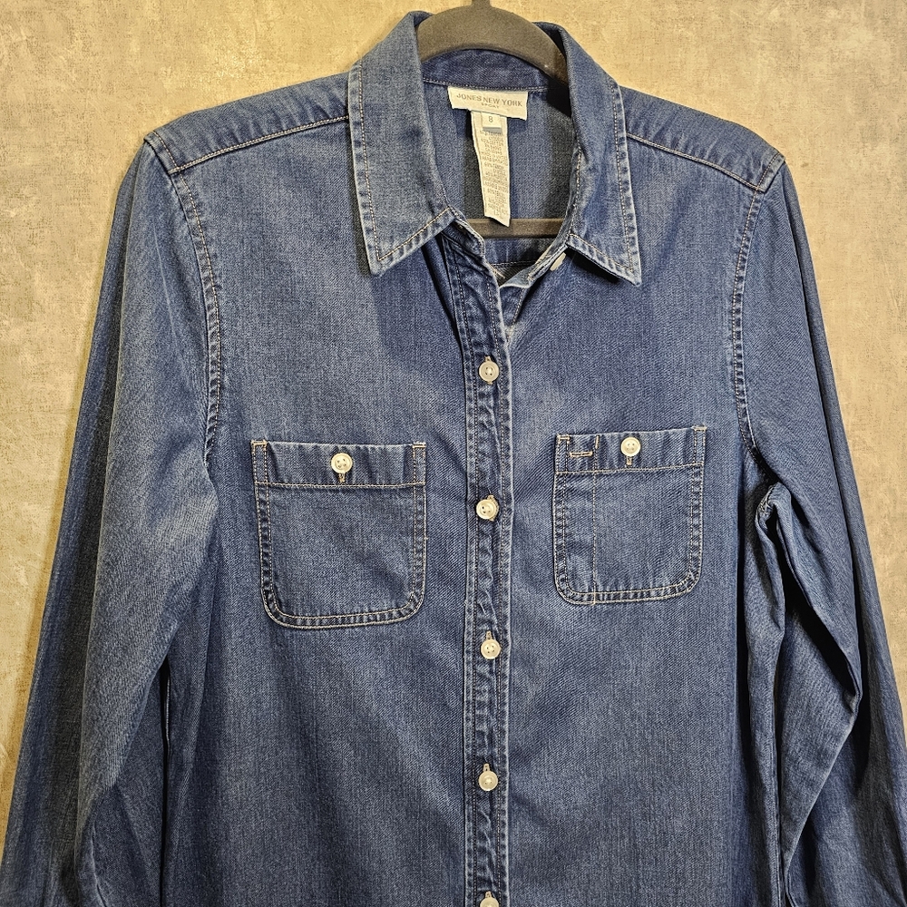 90's Denim Maxi Dress Jones New York - Picture 6 of 6